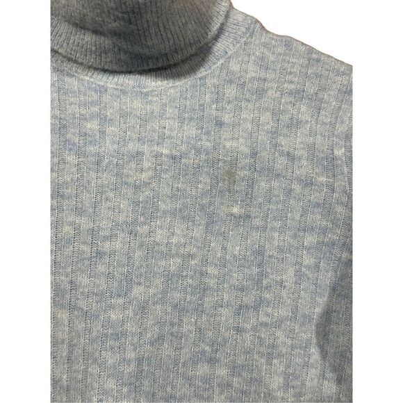 Women's Blue Zara Long Sleeve Turtleneck Wool Alpaca Blend Sweater Size Small - Picture 3 of 7